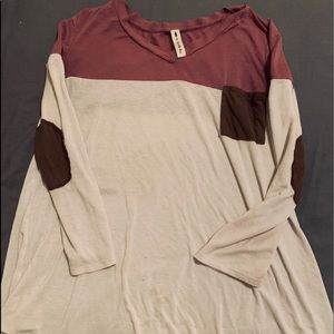 Boutique style shirt with elbow patch